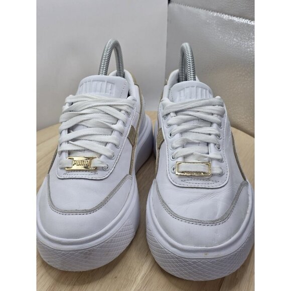 PUMA Oslo Maja Gloaming Platform SNEAKER SHOE WOMENS SIZE US 6 WHITE/GOLD EUC - Picture 7 of 8